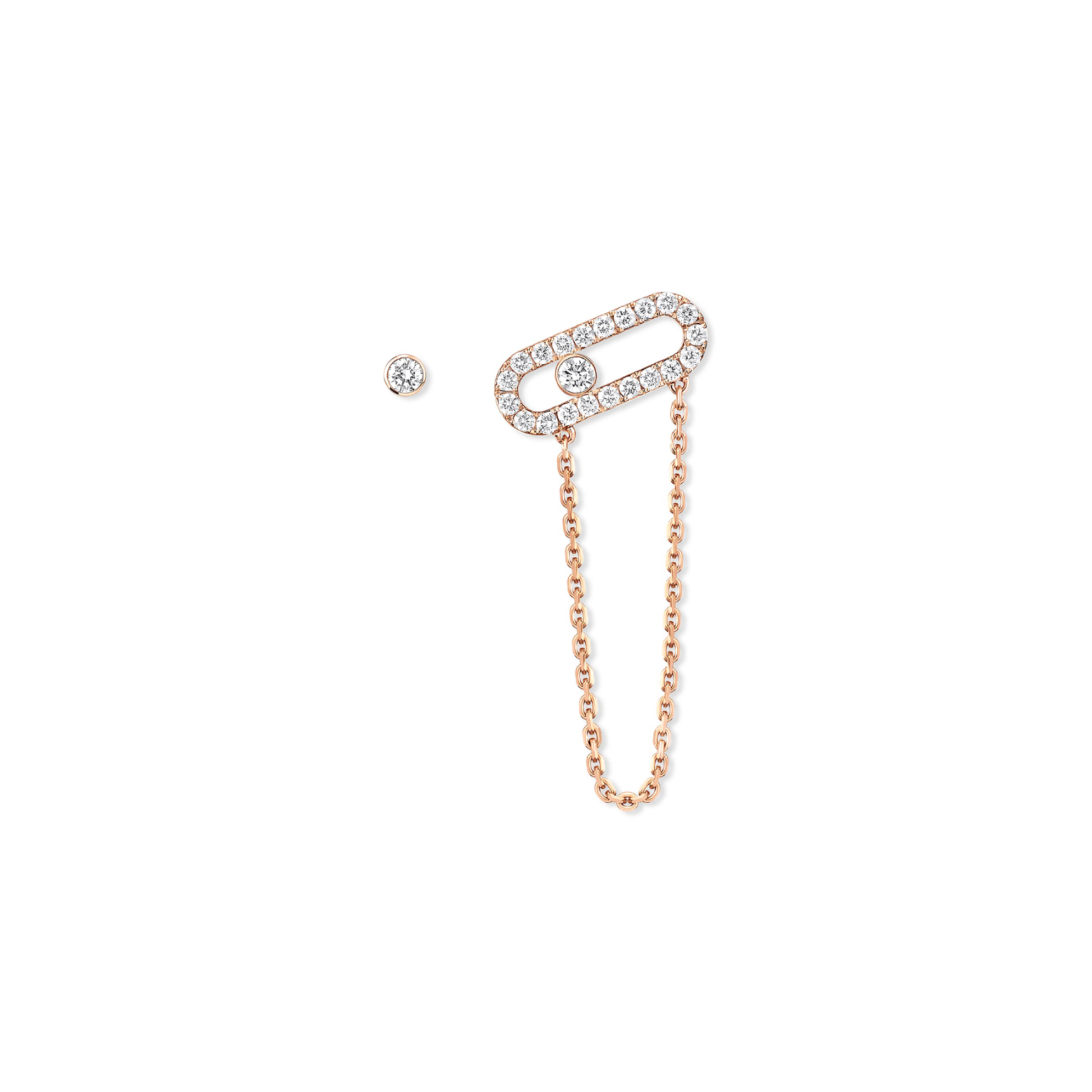 MESSIKA MOVE UNO CHAIN AND STUD EARRINGS 12146